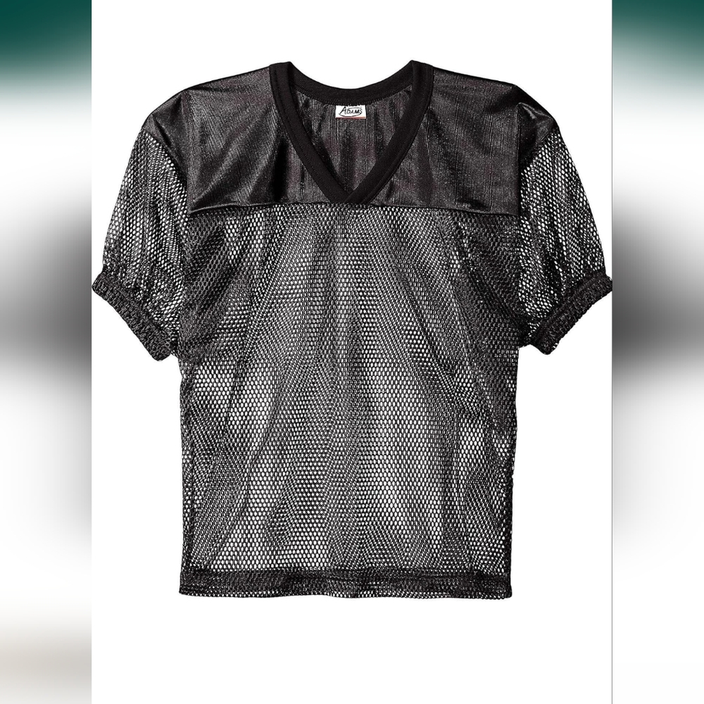 Black Youth SMALL Football Jersey Porthole Mesh Practice Jersey Elastic Sleeves